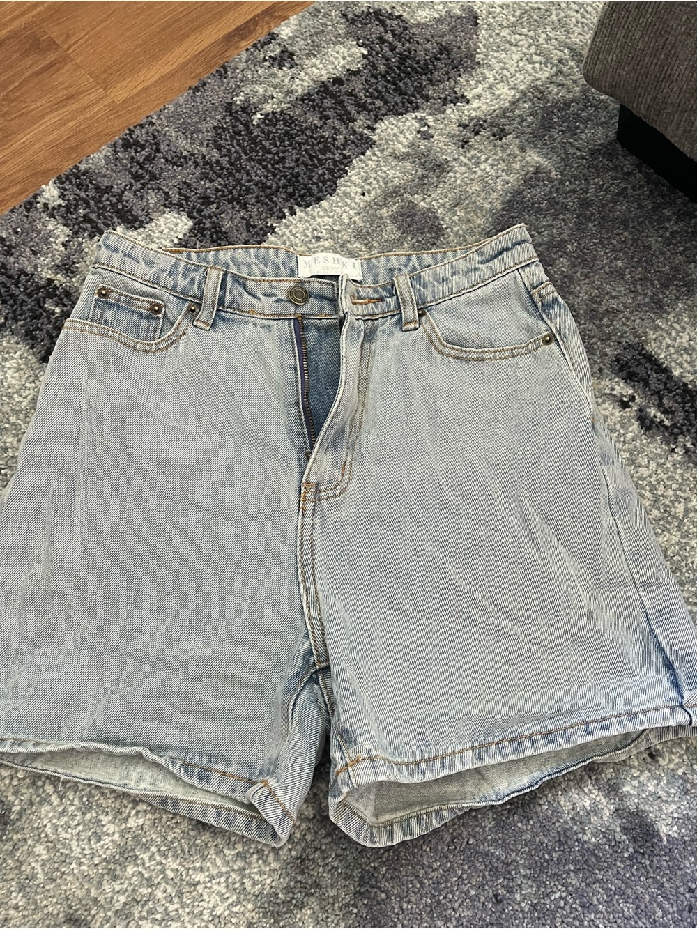 Meshki Light Wash Denim Shorts